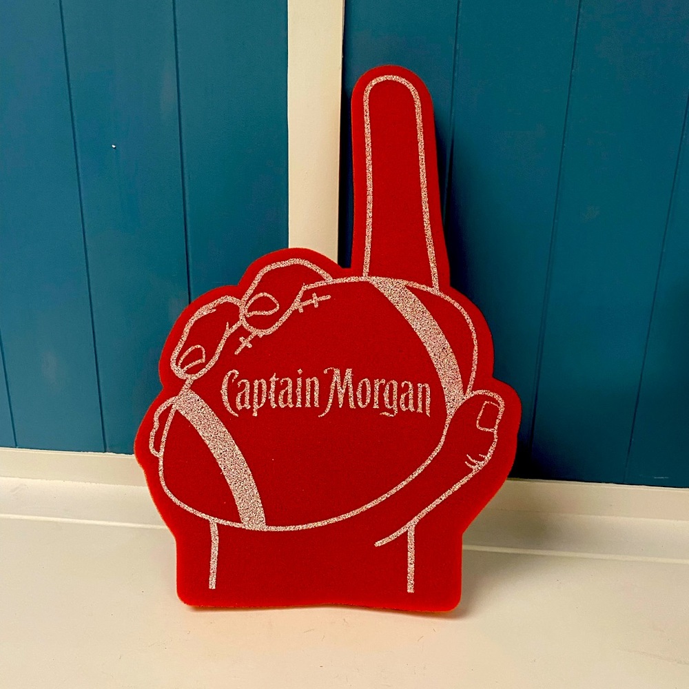 Red W White Captain Morgan Football Foam Fan Finger
